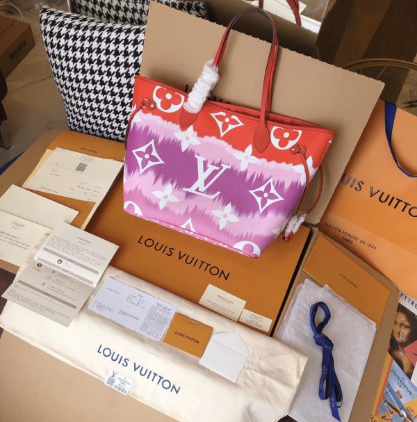 Louis Vuitton Escale Neverfull MM Replica - Pink/Blue/Red - Image 2