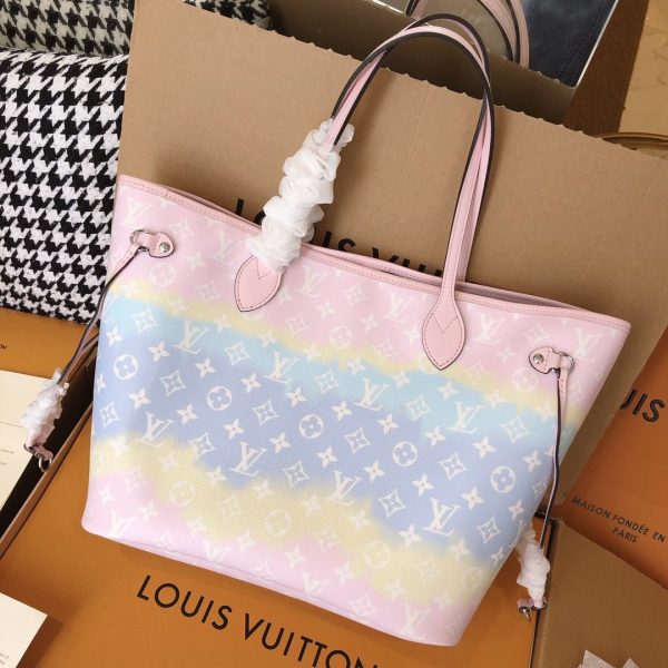 Louis Vuitton Escale Neverfull MM Replica - Pink/Blue/Red - Image 3