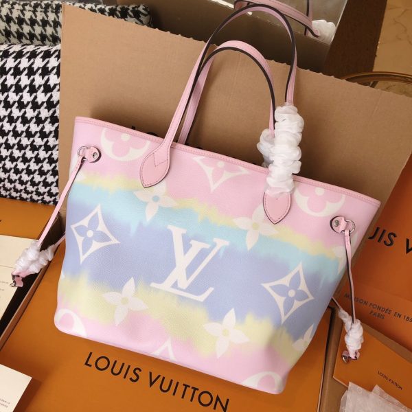 Louis Vuitton Escale Neverfull MM Replica - Pink/Blue/Red - Image 5