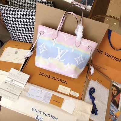 Louis Vuitton Escale Neverfull MM Replica - Pink/Blue/Red
