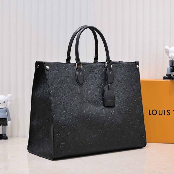 Louis Vuitton Onthego GM Replica in Black, Blue & Red - Image 39