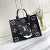Best Replicas Bags - Louis Vuitton OnThego MM Replica Black/Beige AAA Shop For Best Louis Vuitton LV Replica Bags With Cheap Price