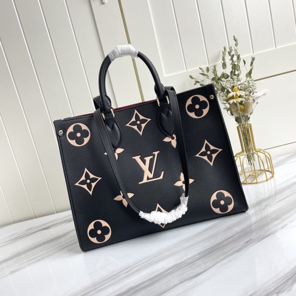 Louis Vuitton OnThego MM Replica Black/Beige AAA - Image 2