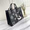 Best Replicas Bags - Louis Vuitton OnThego MM Replica Black/Beige AAA Shop For Best Louis Vuitton LV Replica Bags With Cheap Price
