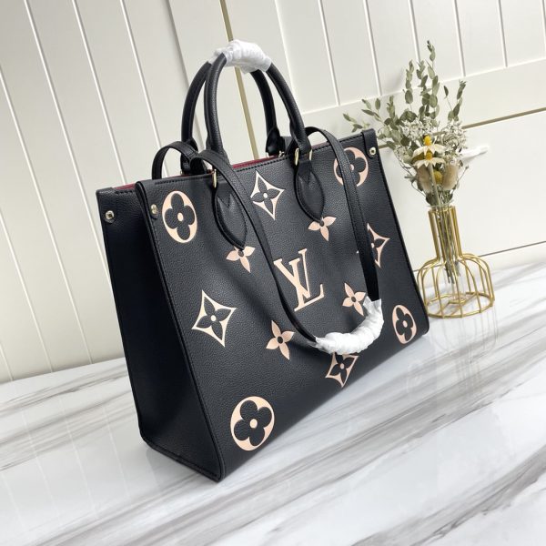 Louis Vuitton OnThego MM Replica Black/Beige AAA - Image 3