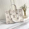Best Replicas Bags - Louis Vuitton OnThego MM Replica Black/Beige AAA Shop For Best Louis Vuitton LV Replica Bags With Cheap Price