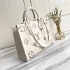 Best Replicas Bags - Louis Vuitton OnThego MM Replica Black/Beige AAA Shop For Best Louis Vuitton LV Replica Bags With Cheap Price