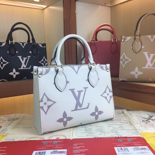 Replica LV Onthego PM M45659 Black/White/Beige Bag - Image 11