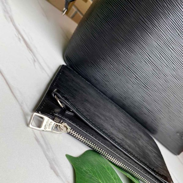Replica LV Neverfull MM Monogram Empreinte Leather Black/Beige/Blue - Image 16