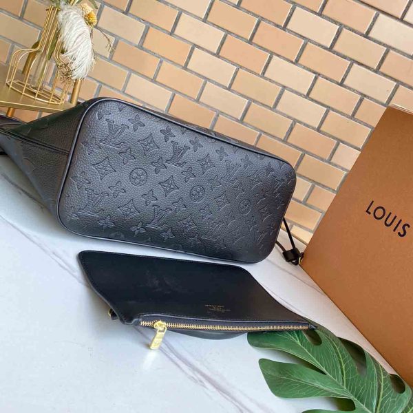 Replica LV Neverfull MM Monogram Empreinte Leather Black/Beige/Blue - Image 3