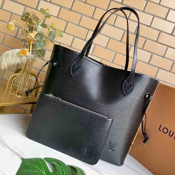 Replica LV Neverfull MM Epi Leather Navy/Black/Red Bag - Image 9