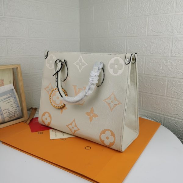 Replica LV By The Pool Onthego MM Blue Beige Pink Bag - Image 11