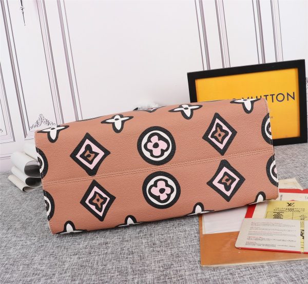LV Onthego GM Replica Carryall Bag Black/Brown - Image 10
