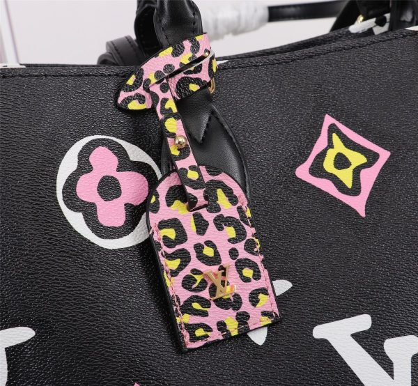 LV Onthego GM Replica Carryall Bag Black/Brown - Image 3