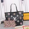 Best Replicas Bags - Louis Vuitton Replica Neverfull MM Tote - Black/White M45818 Shop For Best Louis Vuitton LV Replica Bags With Cheap Price