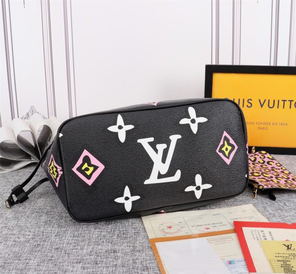Louis Vuitton Replica Neverfull MM Tote - Black/White M45818 - Image 3