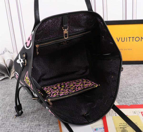 Louis Vuitton Replica Neverfull MM Tote - Black/White M45818 - Image 6
