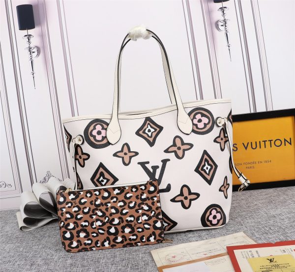 Louis Vuitton Replica Neverfull MM Tote - Black/White M45818 - Image 7