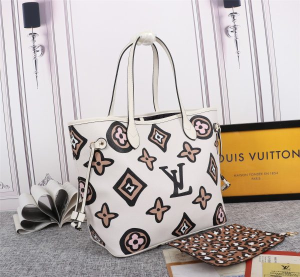 Louis Vuitton Replica Neverfull MM Tote - Black/White M45818 - Image 8