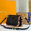 Best Replicas Bags - Louis Vuitton Leopard Multi Pochette – Black/Brown Replica Shop For Best Louis Vuitton LV Replica Bags With Cheap Price