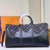 Best Replicas Bags - Replica LV Keepall Bandouliere 50 M45975 Black Travel Bag Shop For Best Louis Vuitton LV Replica Bags With Cheap Price