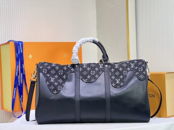 Replica LV Keepall Bandouliere 50 M45975 Black Travel Bag - Image 6