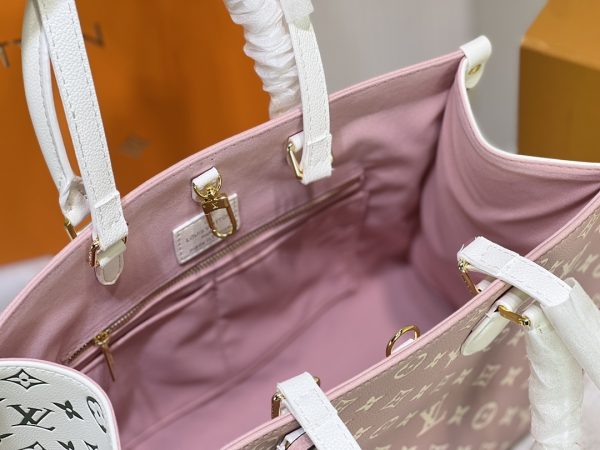 LV Monogram A4 Leather Onthego Replica Tote Bag - Image 11
