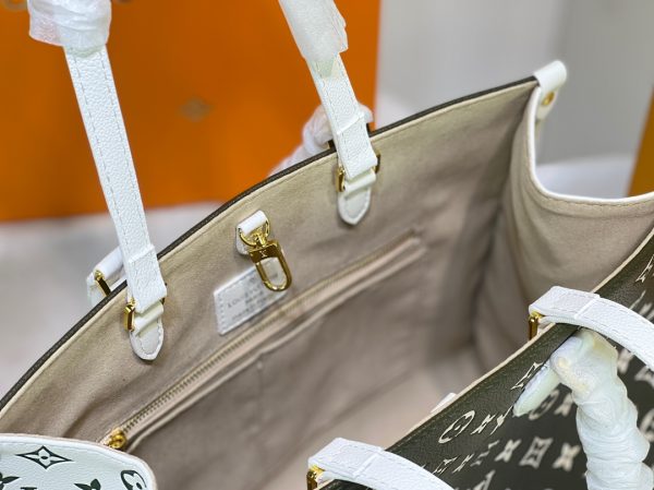 LV Monogram A4 Leather Onthego Replica Tote Bag - Image 16