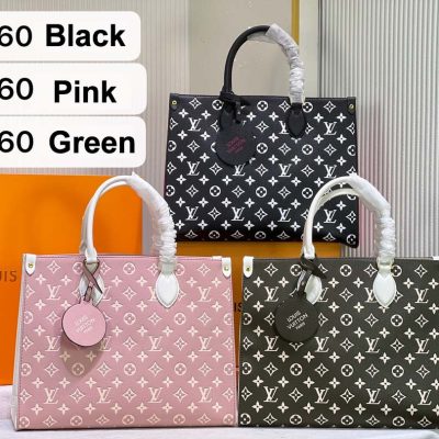 LV Monogram A4 Leather Onthego Replica Tote Bag