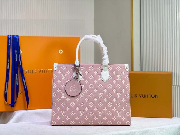 LV Monogram A4 Leather Onthego Replica Tote Bag - Image 7