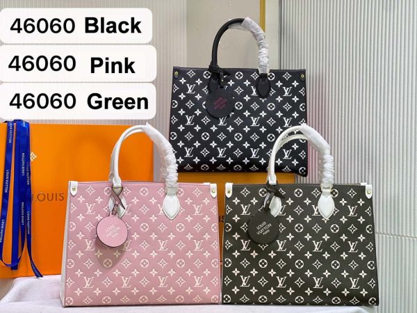 LV Monogram A4 Leather Onthego Replica Tote Bag