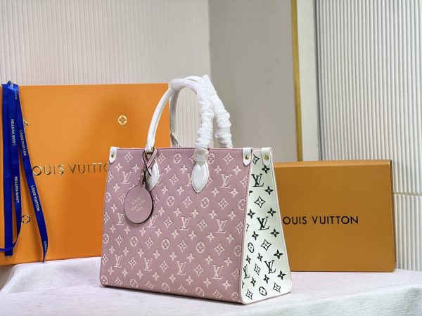 LV Monogram A4 Leather Onthego Replica Tote Bag - Image 8