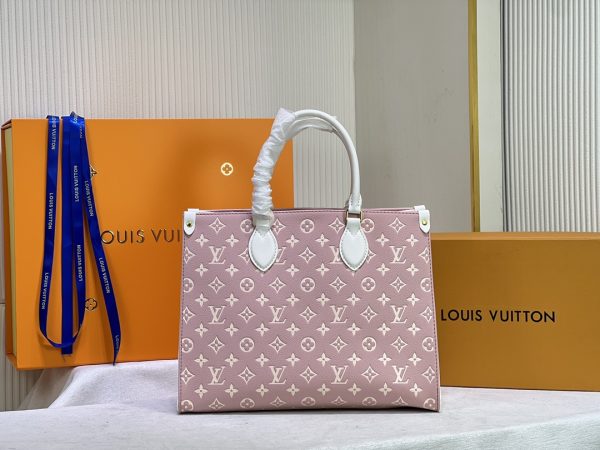 LV Monogram A4 Leather Onthego Replica Tote Bag - Image 9