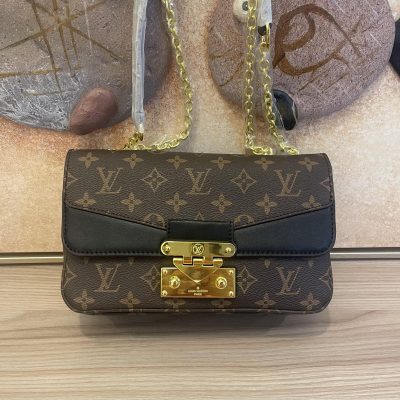Replica LV Marceau Chain Handbag - Black/Brown