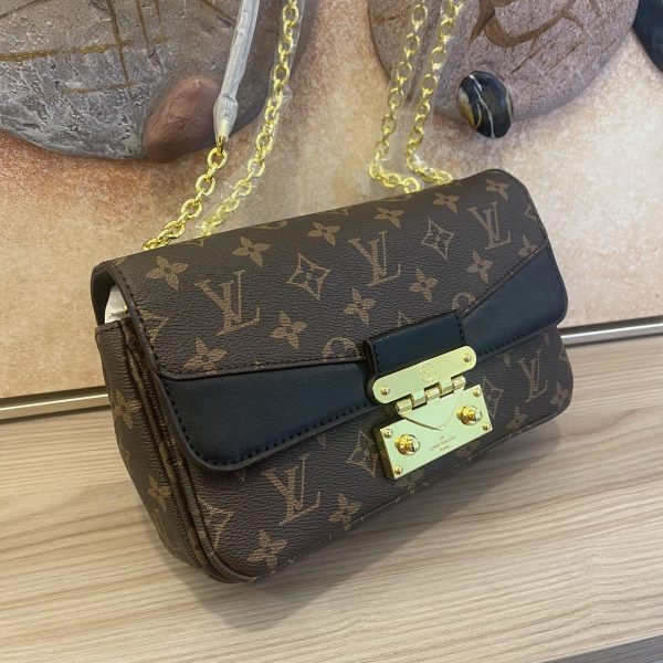 Replica LV Marceau Chain Handbag - Black/Brown - Image 2