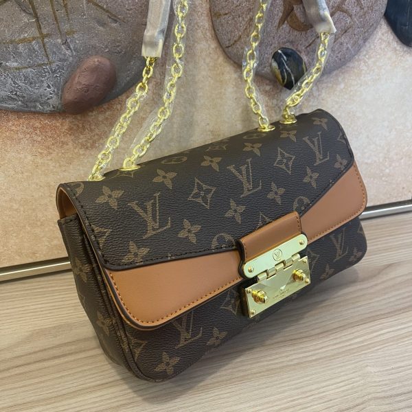Replica LV Marceau Chain Handbag - Black/Brown - Image 7