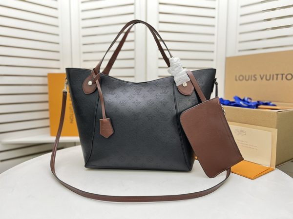 Replica Louis Vuitton Hina MM Bag in Black/Beige/Pink/White