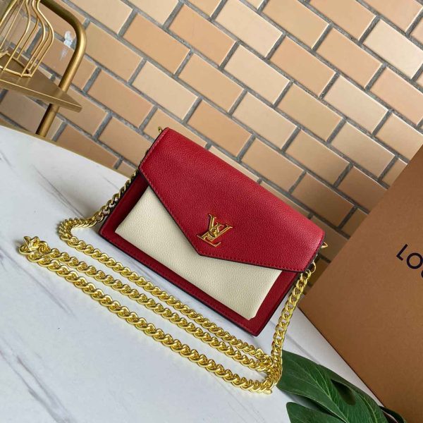Replica LV Mylockme Chain Bag Red/Pink & White M56641