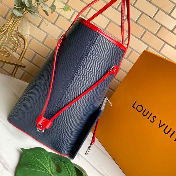Replica LV Neverfull MM Epi Leather Navy/Black/Red Bag - Image 5
