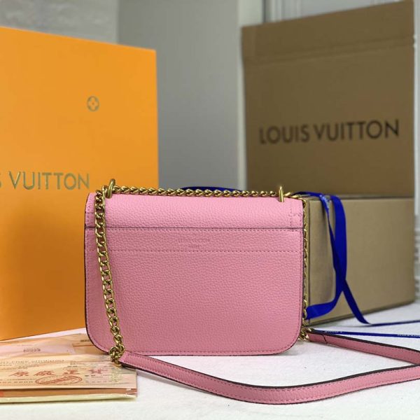 Replica LV Lockme Chain PM in Black, White & Pink - Image 12