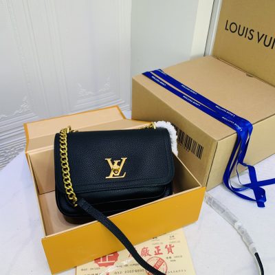 Replica LV Lockme Chain PM in Black, White & Pink