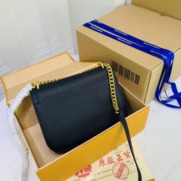 Replica LV Lockme Chain PM in Black, White & Pink - Image 15