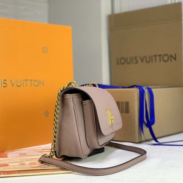 Replica LV Lockme Chain PM in Black, White & Pink - Image 3