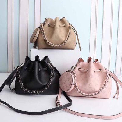 Replica LV Muria M57526 Black/Beige/Pink Handbag