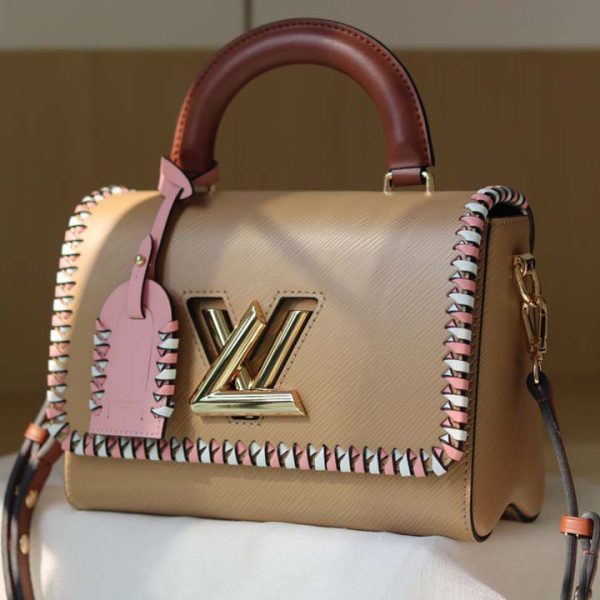 Louis Vuitton Twist MM Replica Handbag in Black, Pink, Brown - Image 11