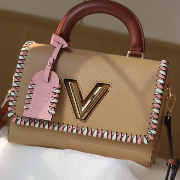 Louis Vuitton Twist MM Replica Handbag in Black, Pink, Brown - Image 12