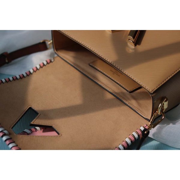 Louis Vuitton Twist MM Replica Handbag in Black, Pink, Brown - Image 15