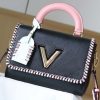 Best Replicas Bags - Louis Vuitton Twist MM Replica Handbag in Black, Pink, Brown Shop For Best Louis Vuitton LV Replica Bags With Cheap Price