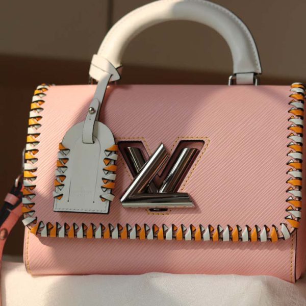 Louis Vuitton Twist MM Replica Handbag in Black, Pink, Brown - Image 6