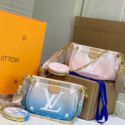 Replica LV Multi Pochette in Pink & Blue - Stylish & Chic